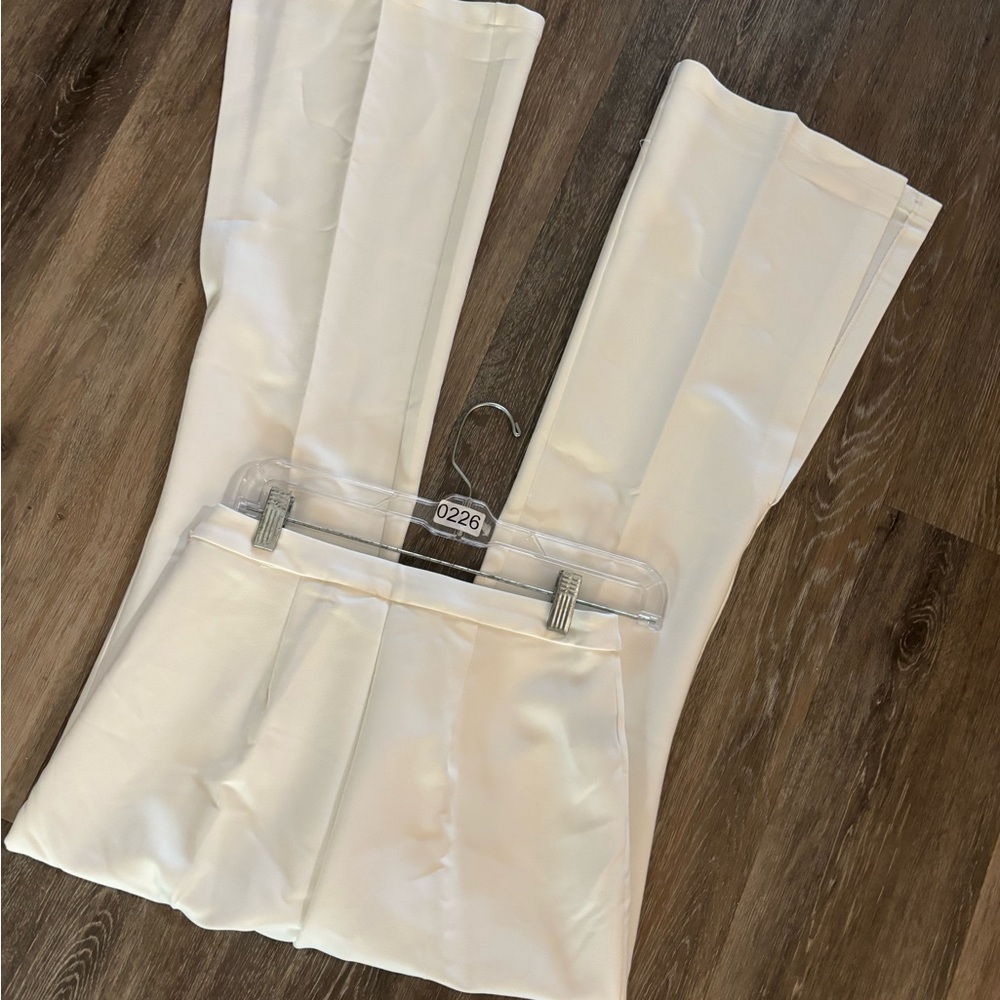 Stylish Bold Elements White Split-Hem Wide-Leg Pants Sz XS - Picture 4 of 11